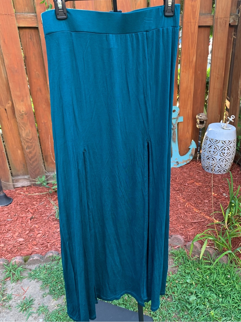 iris Teal Maxi Skirt with Side Slits